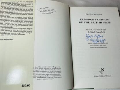 Freshwater Fishes of the British Isles [New Naturalist 75]; Signed copy - Image 2