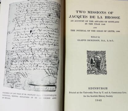 Two Missions of Jacques De La Brosse: An Account of the Affairs of Scotland in the Year 1543, and the Journal of the Siege of Leith 1560 - Image 2