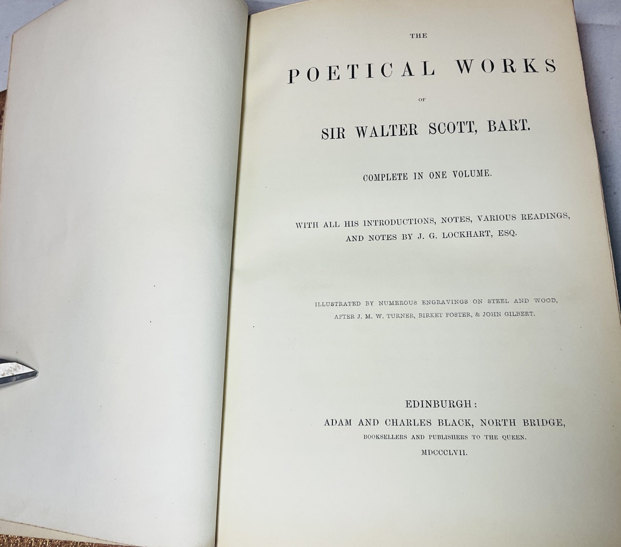 The Poetical Works of Sir Walter Scott, Bart. : Complete in one volume. With all his introductions, notes, various readings, and notes by J.G. Lockhart, Esq. - Image 4