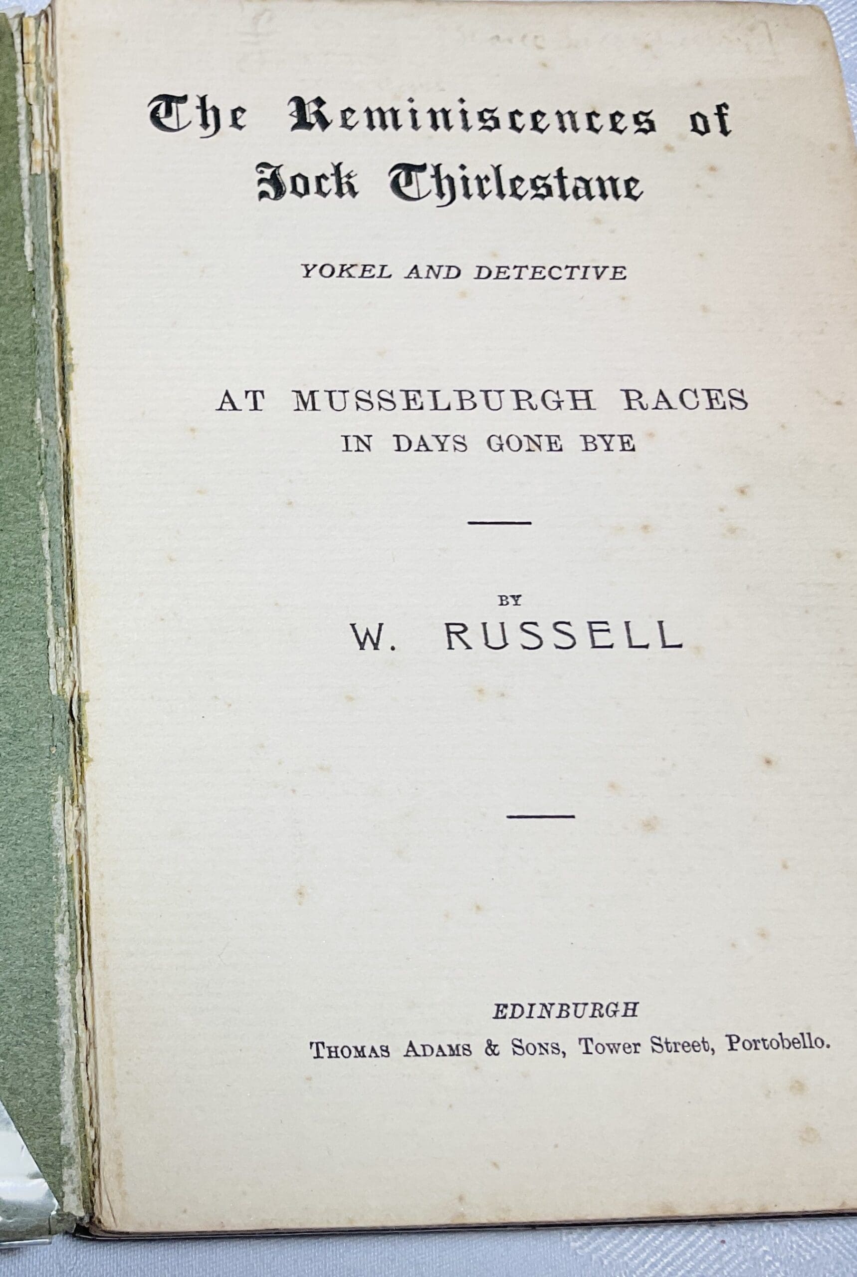 Reminiscences of Jock Thirlestane: Yokel and Detective - Image 2
