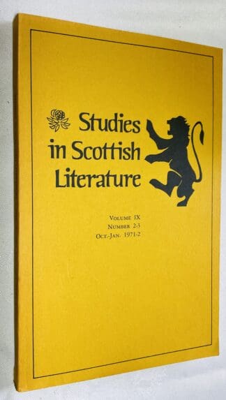 Studies in Scottish Literature Vol.9 No. 2 & 3