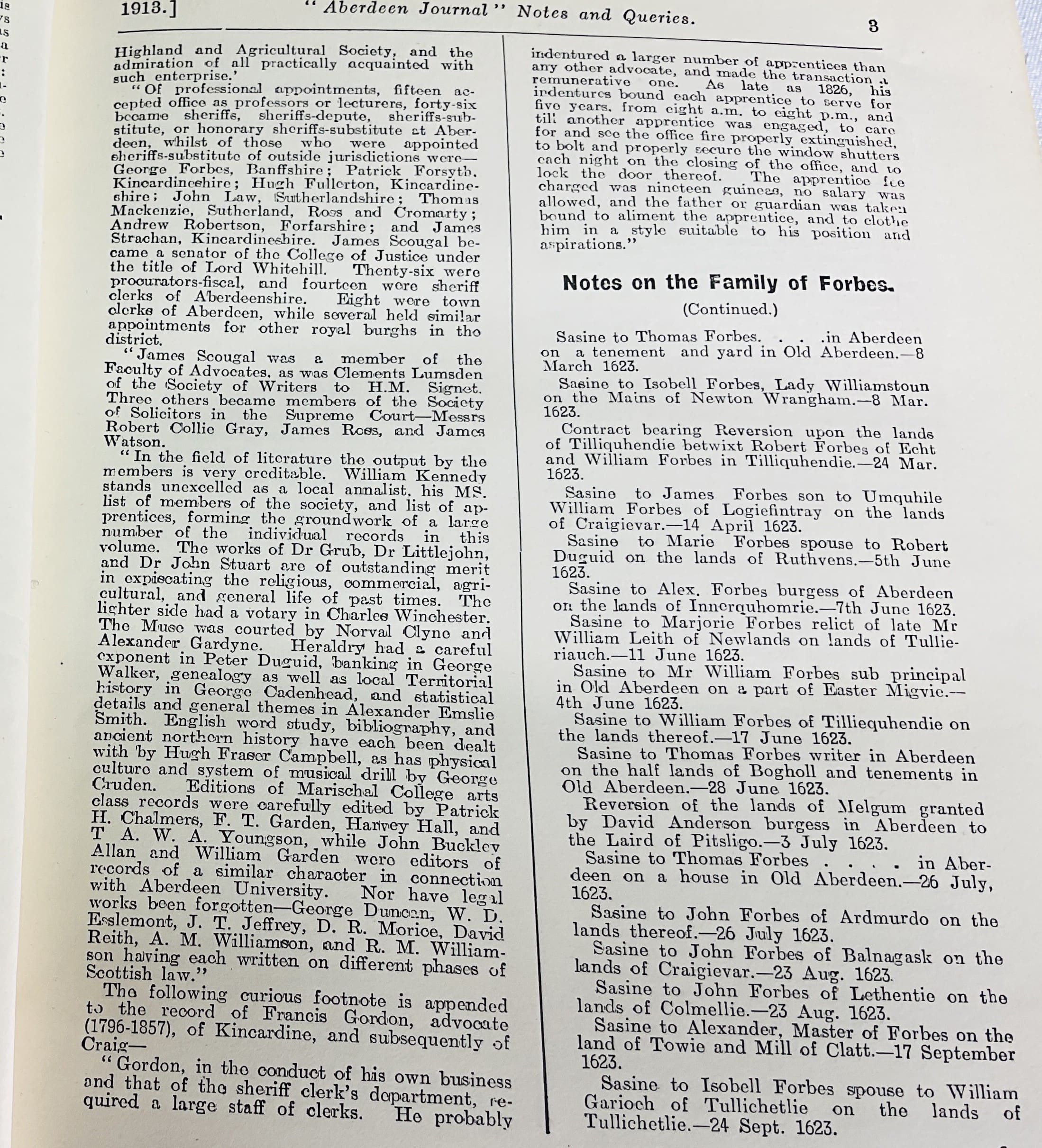 Aberdeen Journal Notes and Queries: Volume VI. 1913 - Image 3