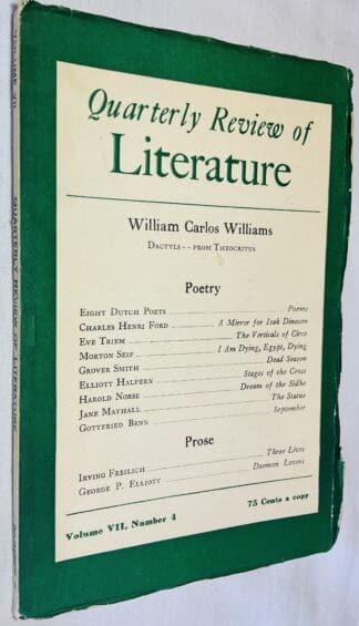 Quarterly Review Of Literature: Volume VII, Number 4 - William Carlos Williams issue