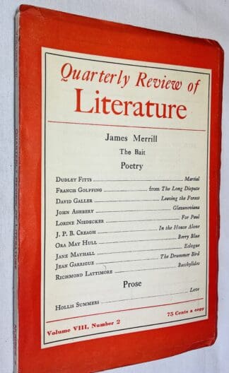 Quarterly Review Of Literature: Volume VIII, Number 2