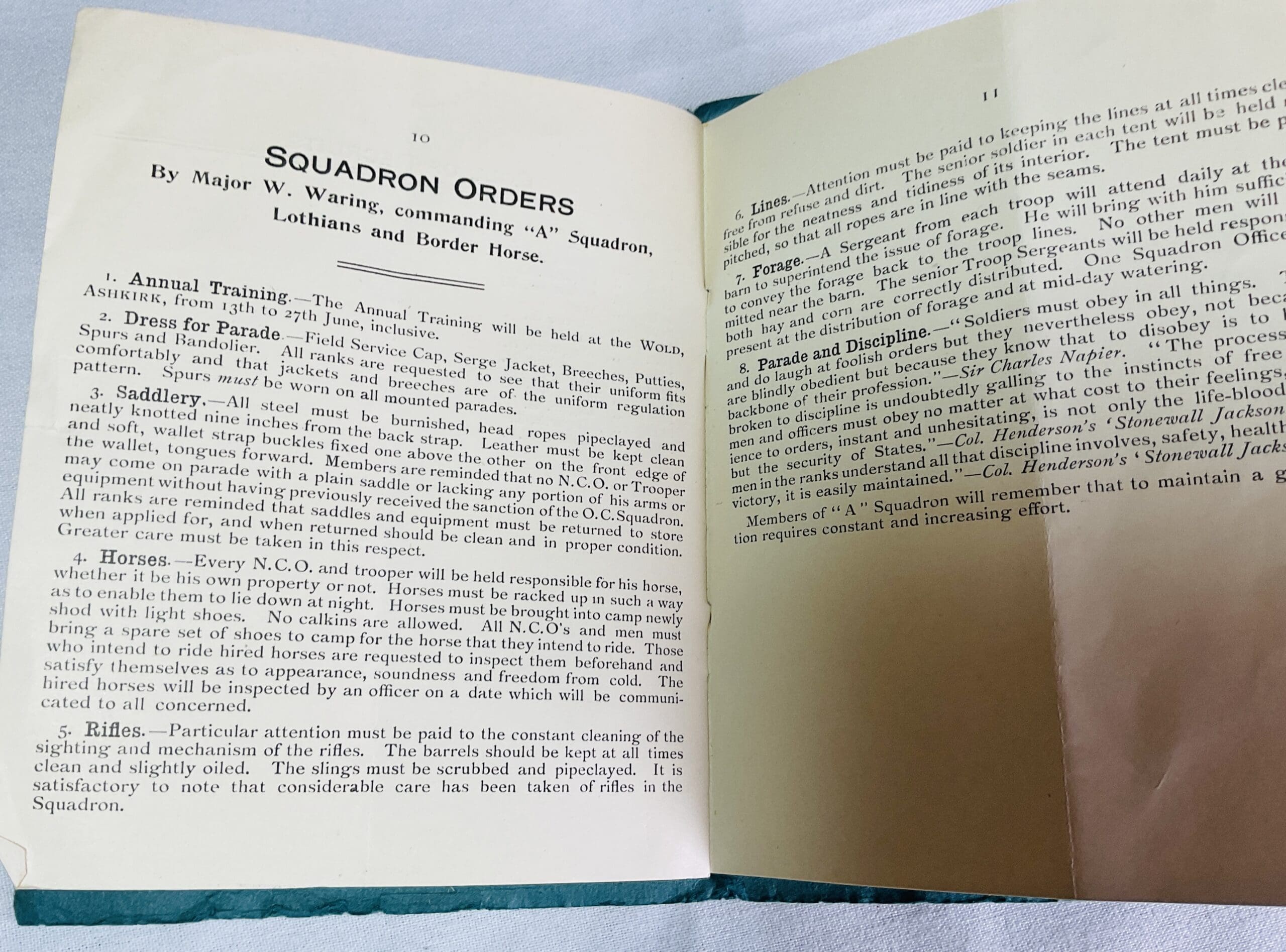 "A" squadron Lothians Border Horse: Squadron Roll and Squadron Orders 1914 - Image 3