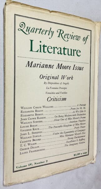 Quarterly Review Of Literature: Volume IV, Number - Marianne Moore issue