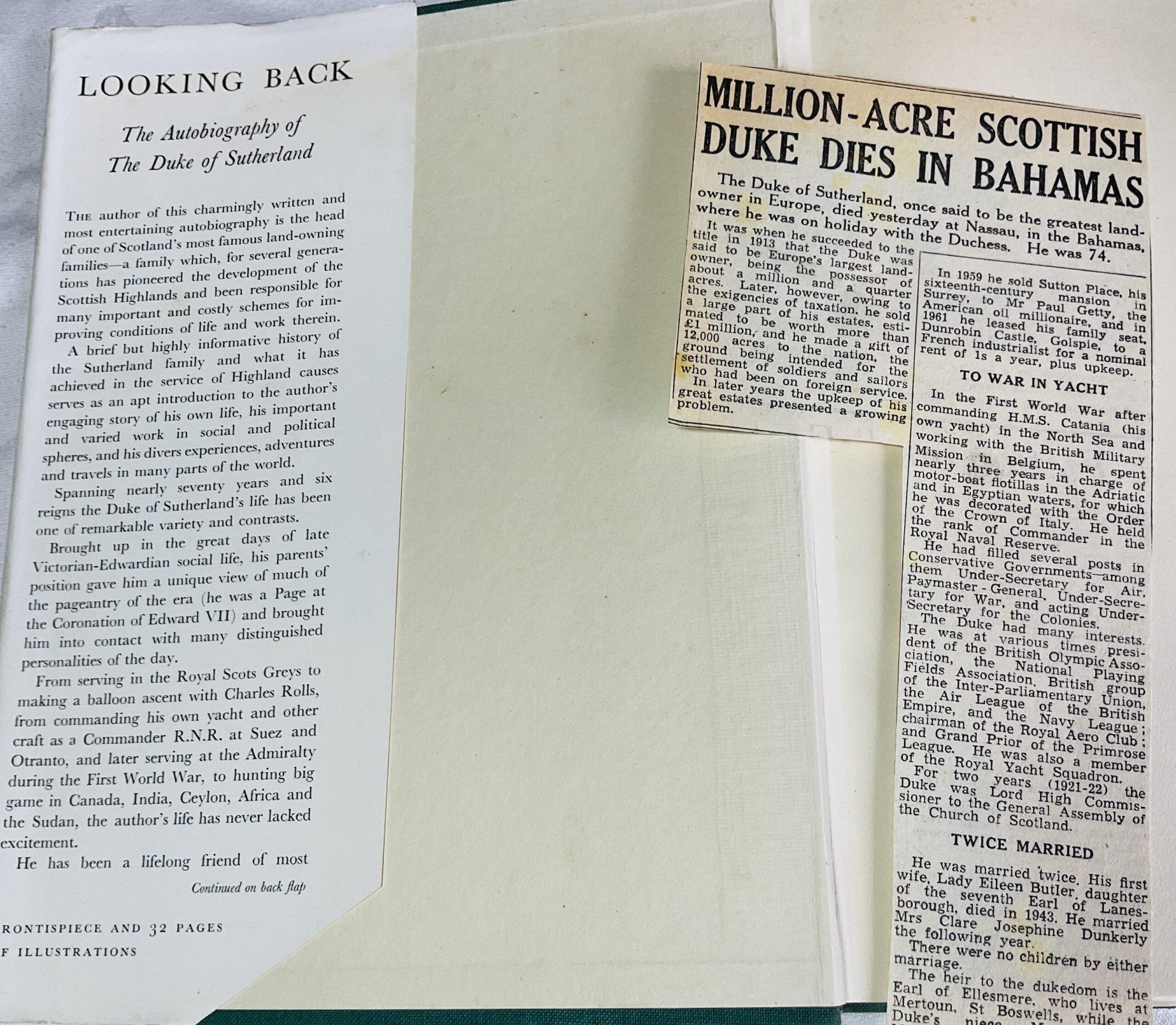 Looking Back: The Autobiography of the Duke of Sutherland - Image 2