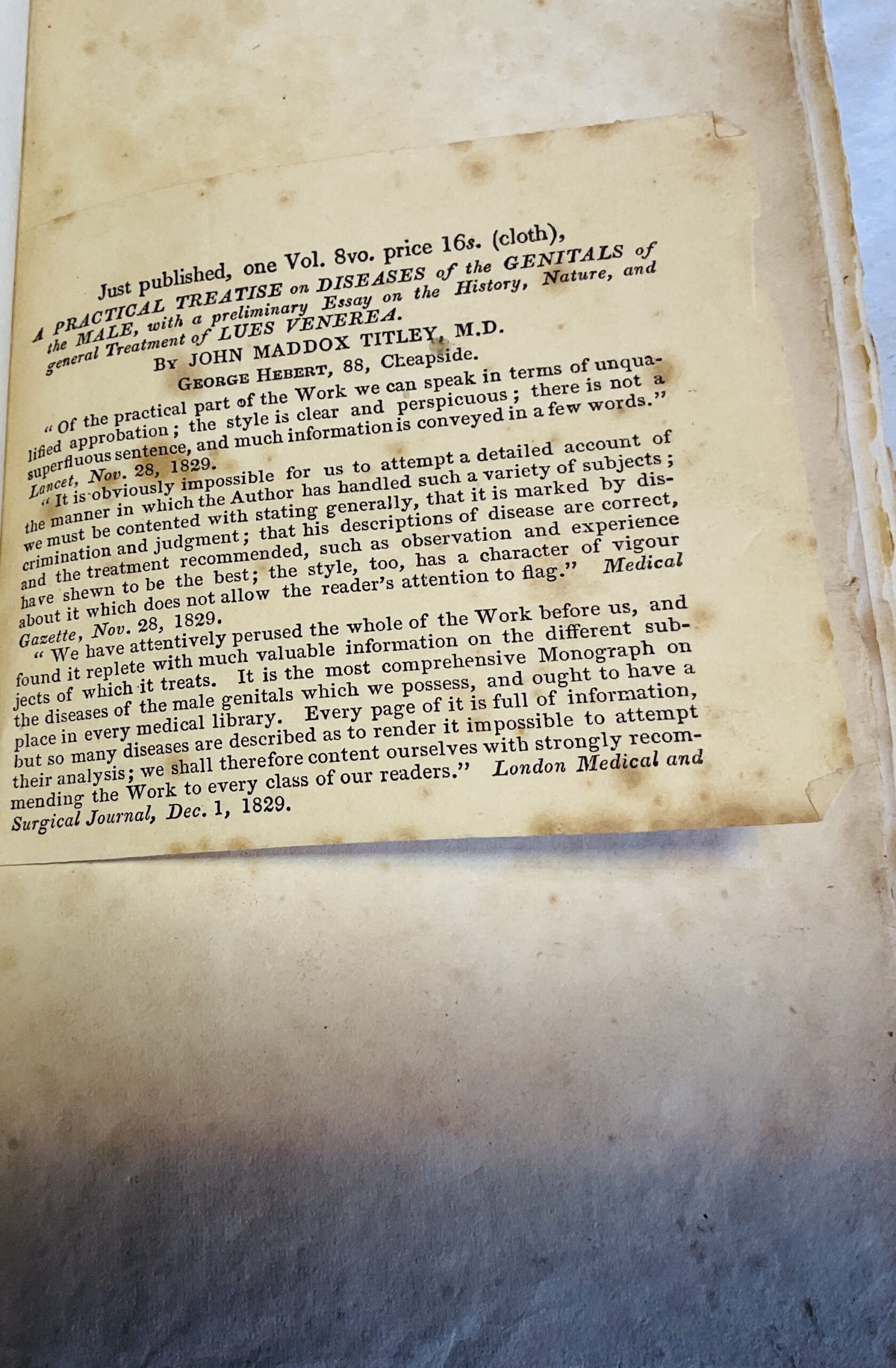 A Practical Treatise on Diseases of the Genitals of the Male: With a Preliminary Essay on the History Nature and General Treatment of Lues Venerea - Image 3